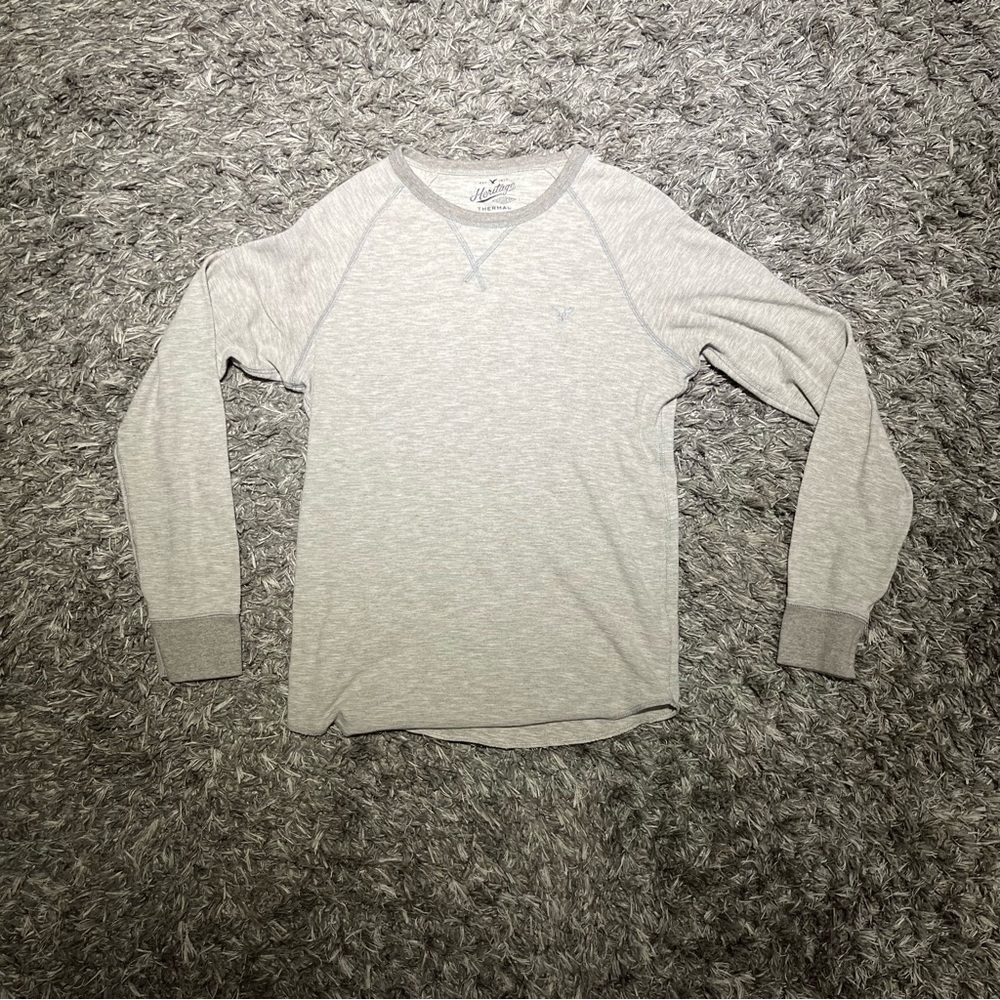 Light-Tan American Eagle Long Sleeve Shirt